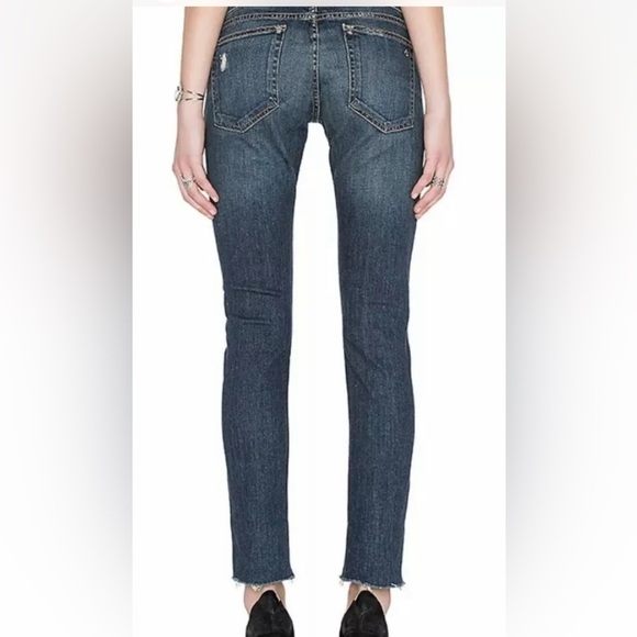 RAG & BONE Women's Mabel Distressed Raw Hem Boyfriend Cut Blue Jeans Size 26 EUC - Picture 8 of 17